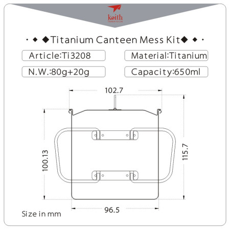 Cană Keith Titanium Single-Wall Titanium Mug 650 ml