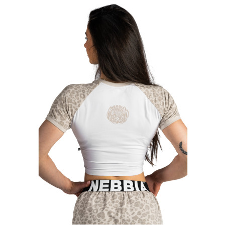 Tricou femei Nebbia Crop Top Leopard '97 Primal