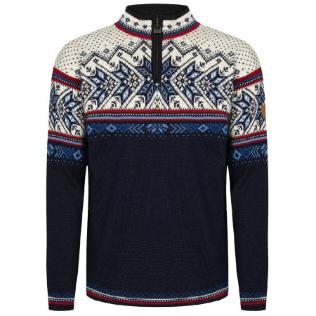 Pulover bărbați Dale of Norway Vail Masc Sweater albastru închis Midnightnavy Redrose Offwhite