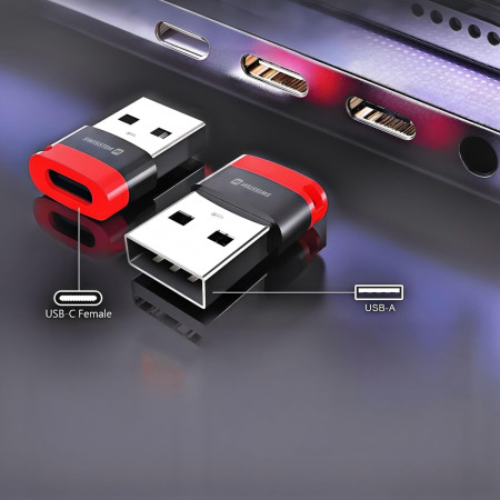 Adaptor Swissten Dataguard With Data Blocking USB-A (Male) / USB-C (Female)