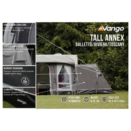 Extensie de cor Vango Tall Annex Elements ProShield - Balletto & Tuscany