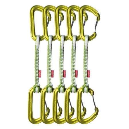 Set bulce echipate Ocún HAWK QD WIRE DYN 8 mm 15 cm 5-pack verde deschis green