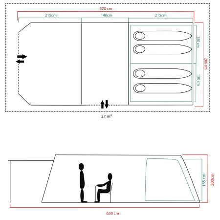 Cort de familie Coleman Fastpitch Victoria Falls 4