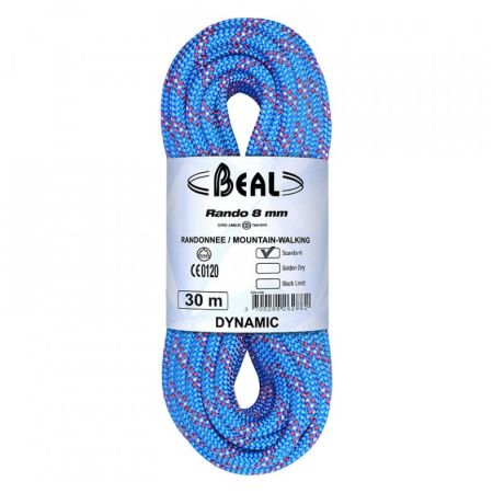 Coardă de alpinism Beal Rando 8 mm (48 m) albastru BLUE