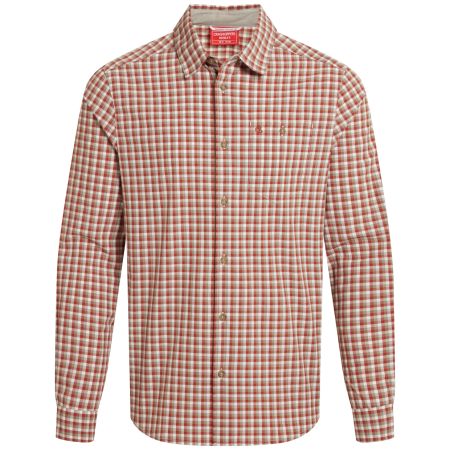 Cămașă Craghoppers NosiLife Nuoro Check Long Sleeved Shirt portocaliu/ RedBeachChk