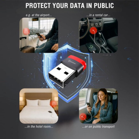 Adaptor Swissten Dataguard With Data Blocking USB-A (Male) / USB-C (Female)