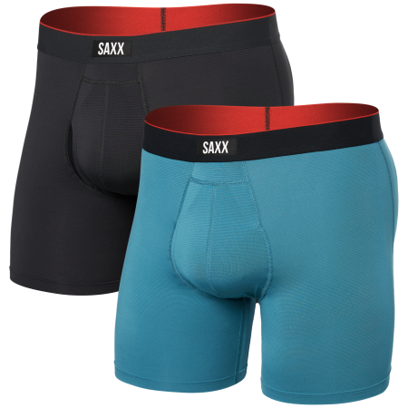 Boxeri Saxx Multi-Sport Mesh Boxer Brief Fly 2Pk albastru / negru hydro blue/faded black