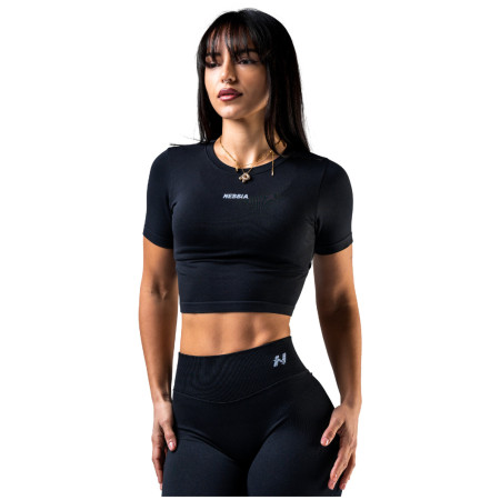 Top femei Nebbia Seamless Short-Sleeve Top Power negru BLACK