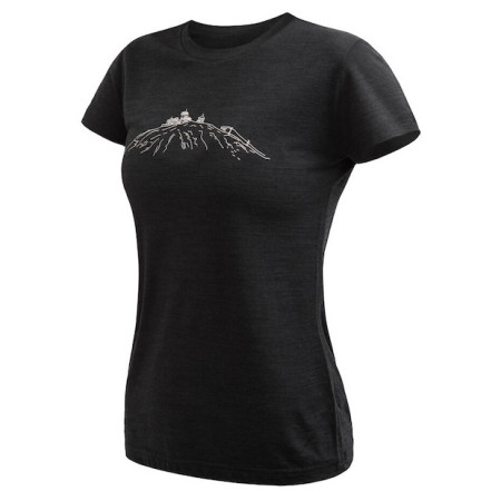 Tricou funcțional femei Sensor Merino Cordura Peak negru černá