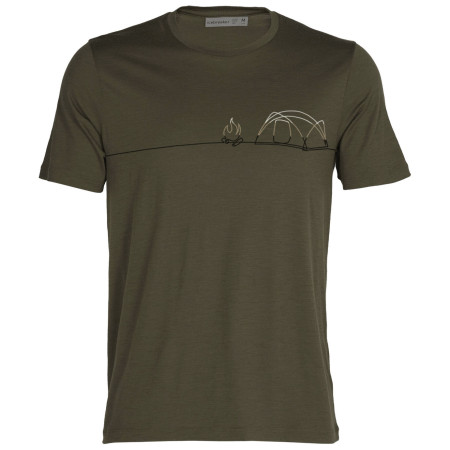 Tricou bărbați Icebreaker Men Tech Lite II SS Tee Single Line Camp verde