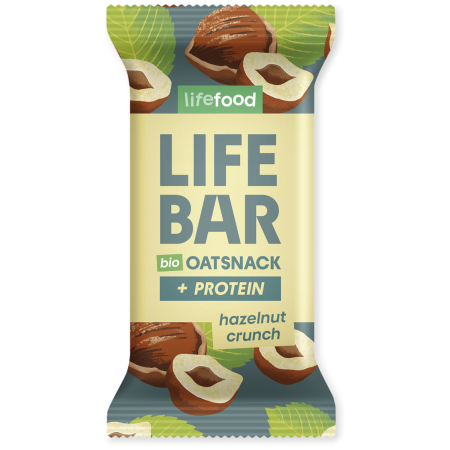 Baton Lifefood Lifebar Oat Snack Protein s lískovými oříšky BIO 40 g maro