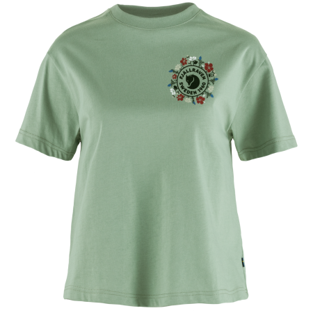 Tricou femei Fjällräven Fjällblomster Logo T-shirt W verde Misty Green