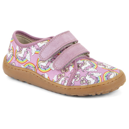Teniși pentru copii Frodo Barefoot canvas White/Pink roz