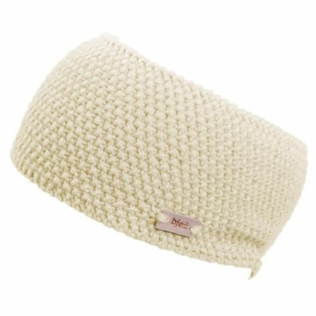 Banderolă Bjež pletená merino čelenka alb
