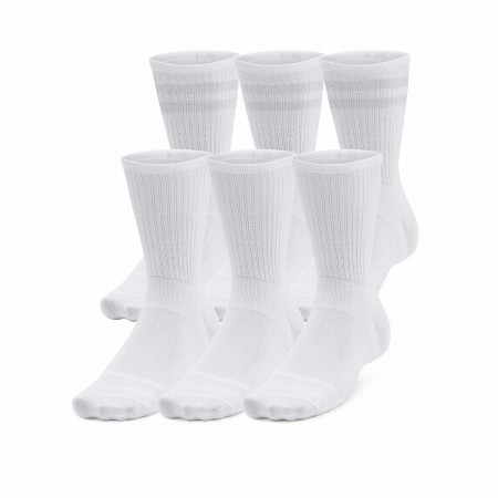 Set șosete Under Armour Essential 6Pk Crew alb White/White/HaloGray