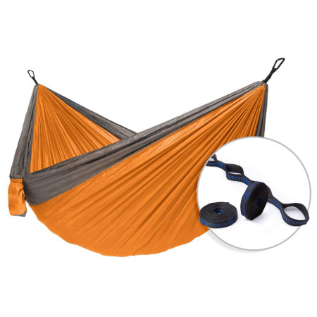 Hamac Hamaka.eu Camping pentru două persoane Slap strap portocaliu