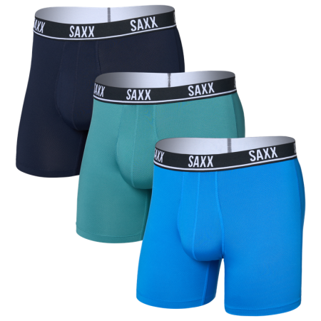 Boxeri Saxx Essential Perform Mesh Boxer Brf Fly 3Pk albastru blue/teal/maritime