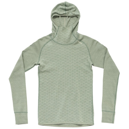 Tricou funcțional femei Devold Kvitegga Merino 230 Hoodie Wmn verde deschis RAW WHITE