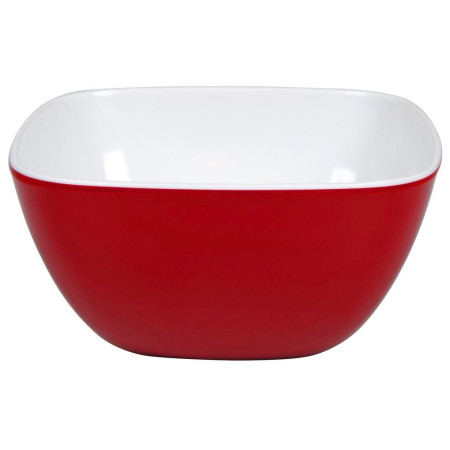 Castron Bo-Camp Bowl square melamine small 2-tone roșu Red/White