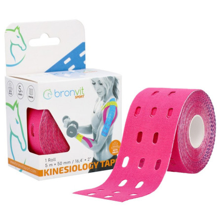 Bandă kinesiologică BronVit Sport Kinesio Tape perforată