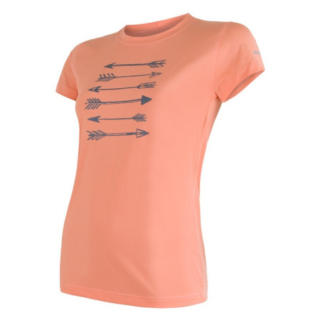 Tricou funcțional femei Sensor Coolmax Fresh Săgeți m.s. portocaliu apricot