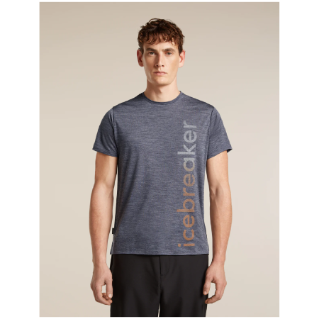 Tricou funcțional bărbați Icebreaker Merino Blend 125 Cool-Lite™ Sphere SS Tee IB Vertical gri MIDNIGHT HTHR