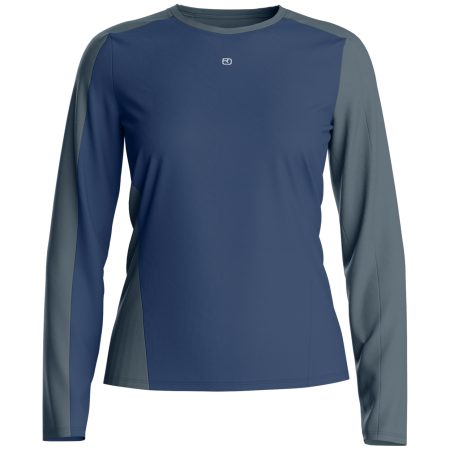 Tricou funcțional femei Ortovox 120 Cool Tec Fast Upward Ls W albastru/gri Blue Nunatak