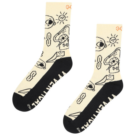 Șosete YY VERTICAL Climber Doodle negru/bej