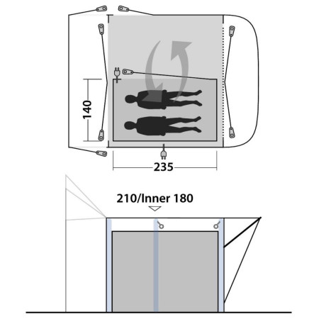 Ložnice Outwell Inner Newburg 260