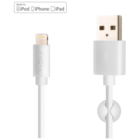 Cablul de încărcare și de date Fixed Datový a nabíjecí kabel FIXED USB/Lightning alb bílá