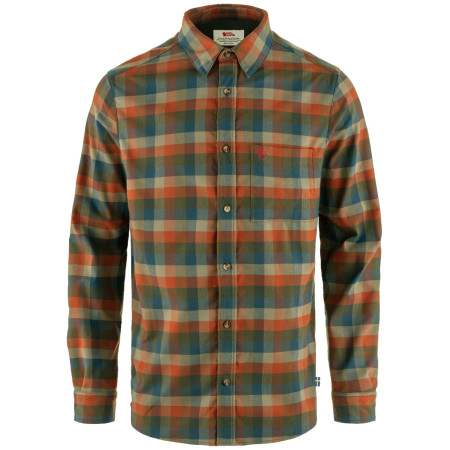 Cămașă bărbați Fjällräven Lappland Stretch Flannel Shirt M verde/maro Laurel Green-Autumn Leaf