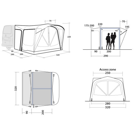 Cort frontal Outwell Park PowerAir