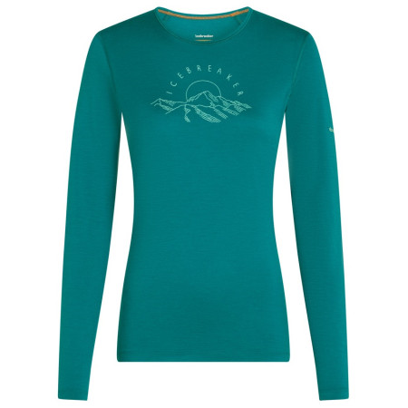 Tricou funcțional femei Icebreaker Women Merino 200 Oasis LS Crewe Sunrise Summit turcoaz Tidal Teal