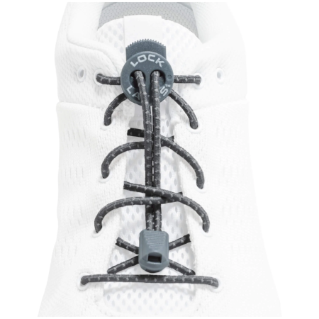 Șireturi încălțăminte Lock Laces Original gri închis Reflective Storm Gray