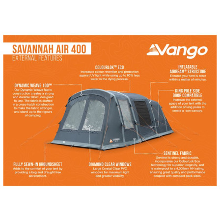 Cort de familie Vango Savannah Air 400 Package