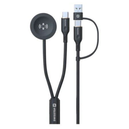 Cablul de încărcare și de date Swissten Wireless magnetic charging cable 2in1 for Samsung Watch + USB-C 1,2 m