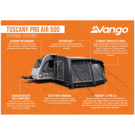 Cort frontal Vango Tuscany Pro Air 500