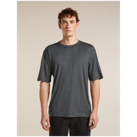 Tricou funcțional bărbați Icebreaker Merino 150 Tech Lite SS Relaxed Tee gri închis OBSIDIAN