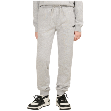 Pantaloni jogging copii 4F Trousers Cas M1828 Cold Light Grey Melange gri Cold Light Grey Melange