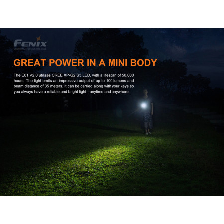 Lanternă Fenix E01 V2.2 black