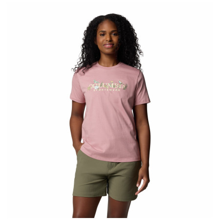 Tricou femei Columbia Boundless Beauty™ Logo Short sleeve Tee roz/galben Eraser Pink, Outback Critters