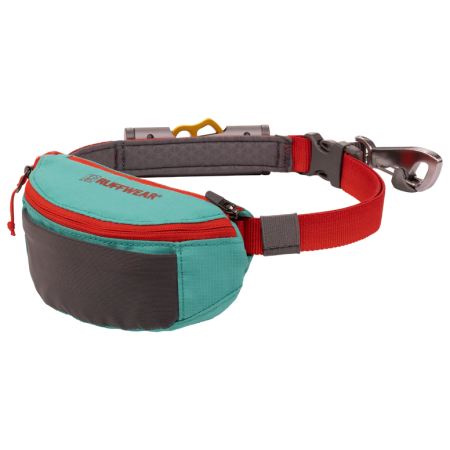 Lesă pentru câini Ruffwear Hitch Hiker™ Leash albastru/roșu Aurora Teal