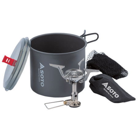 Aragaz și vas Soto Amicus without igniter + New River Pot Combo argintiu