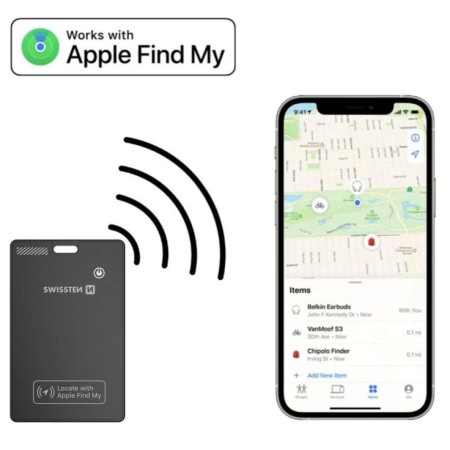 Dispozitiv de urmărire Swissten FindCard GPS Locator (with Apple Find My function)