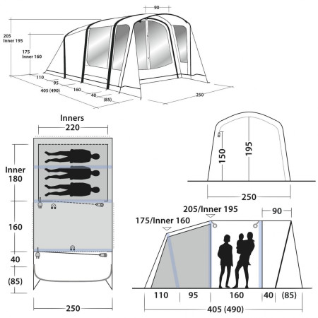 Cort gonflabil Outwell Elmdale 3PA