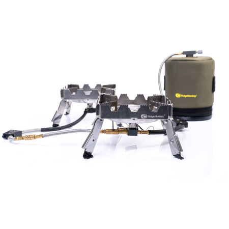 Arzător pentru camping Ridge Monkey Quad Connect Pro Full Kit