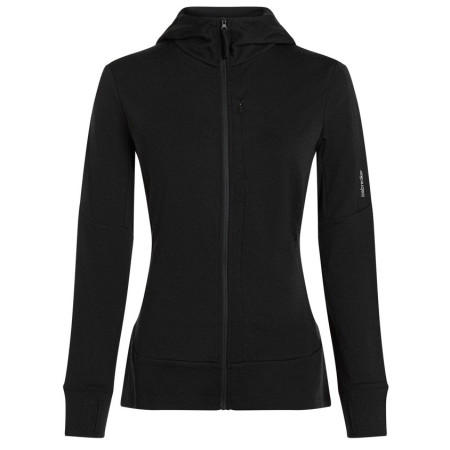 Hanorac funcțional de damă Icebreaker W Mer 260 Quantum IV LS Zip Ho negru Black
