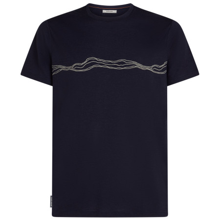 Tricou bărbați Icebreaker Men Merino 150 Tech Lite SS Tee Mountain Pulse albastru închis Midnight Navy