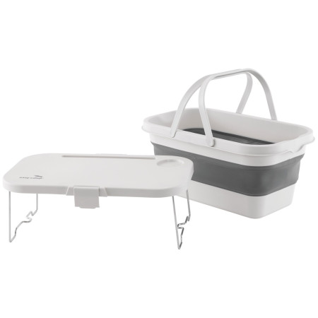 Coș pentru picnic Easy Camp Cerf Picnic Basket & Table alb/gri