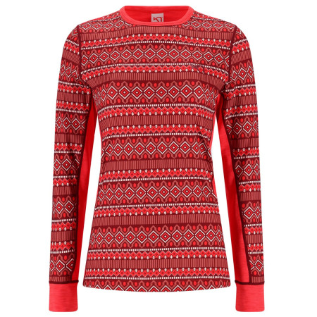 Tricou funcțional femei Kari Traa Lune Long Sleeve Baselayer roșu/portocaliu